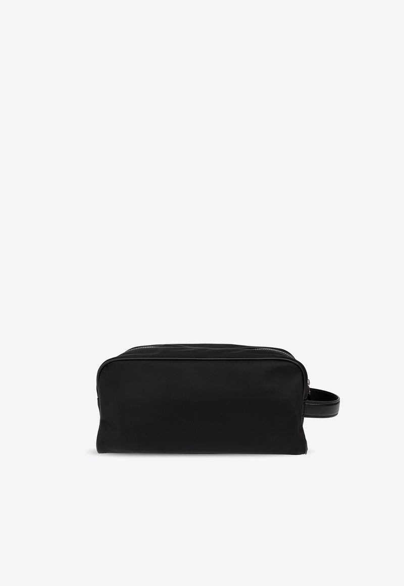 Dolce 
Gabbana Logo Plate Nylon Vanity Pouch Black BT0989 AD447-8B956