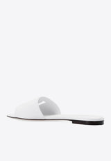 Dolce 
Gabbana DG Millennials Flat Sandals in Calf Leather White CQ0436 AY329-80001