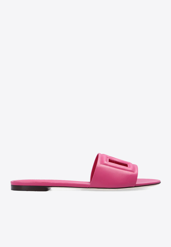 Dolce 
Gabbana Bianca DG Logo Flat Sandals Bubblegum CQ0436 AY329-80441