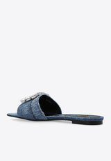 Dolce 
Gabbana Patchwork Denim Flat Sandals with Rhinestone Embellishments Blue CQ0538 AY841-8H618