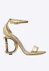 Dolce 
Gabbana Keira 105 Metallic Leather Sandals with DG Baroque Heel Gold CR0739 A1016-89869