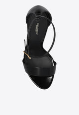 Dolce 
Gabbana Keira 105 Polished Leather Sandals with DG Baroque Heel Black CR0739 A1037-80999