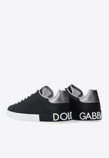 Dolce 
Gabbana Portofino Leather Low-Top Sneakers Black CS1760 AH527-8B979