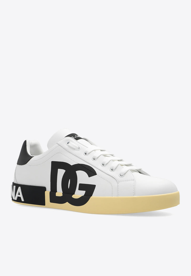 Dolce 
Gabbana Portofino Nappa Leather Sneakers with DG Logo White CS1772 AC330-89697