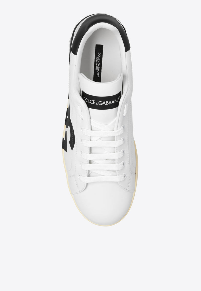 Dolce 
Gabbana Portofino Nappa Leather Sneakers with DG Logo White CS1772 AC330-89697