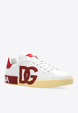 Dolce 
Gabbana Portofino Nappa Leather Sneakers with DG Logo White CS1772 AC330-8E055