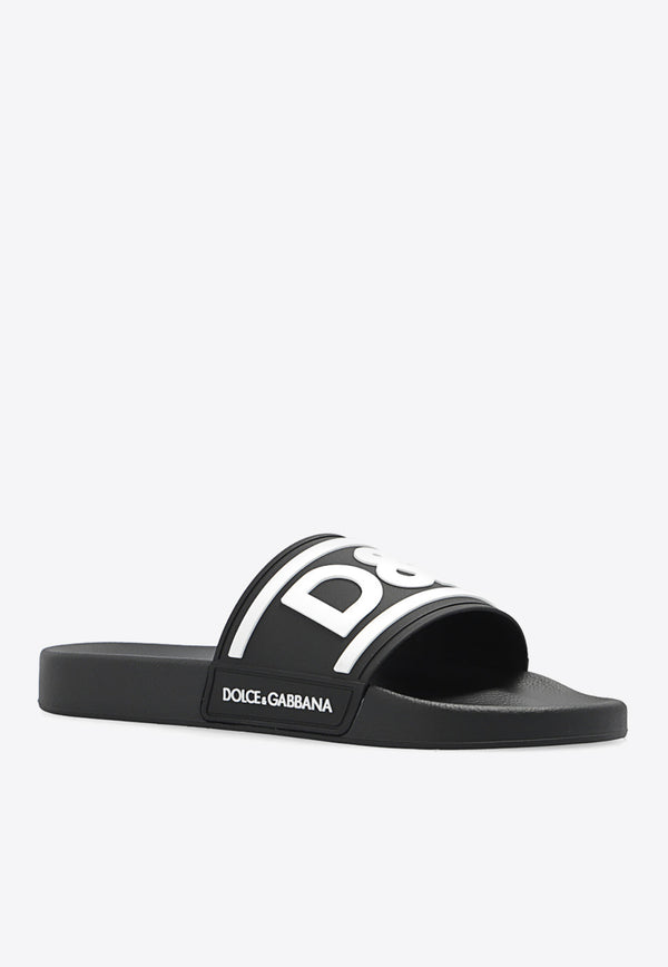 Dolce 
Gabbana DG Logo Rubber Sliders Black CS2072 AQ858-89690