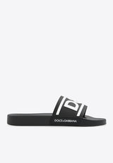 Dolce 
Gabbana DG Logo Rubber Sliders Black CS2072 AQ858-89690