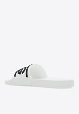 Dolce 
Gabbana DG Logo Rubber Sliders White CS2072 AQ858-89697