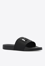 Dolce 
Gabbana DG Logo Rubber Beach Slides Black CS2079 AO666-80999