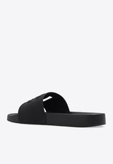 Dolce 
Gabbana DG Logo Rubber Beach Slides Black CS2079 AO666-80999