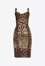 Dolce 
Gabbana Leopard Print Mini Dress Brown F63D4T FSADD-HY13M