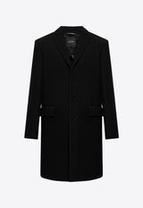 Dolce 
Gabbana Single-Breasted Wool Jersey Coat G033LT GF171-S9000 Black