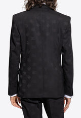 Dolce 
Gabbana Single-Breasted Logo Monogram Blazer G2QU6T FJBAK-N0000 Black