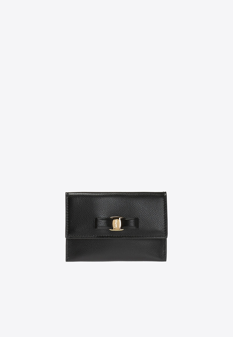 Salvatore Ferragamo Vara Bow Leather Cardholder Black 22D155 009 683522-NERO