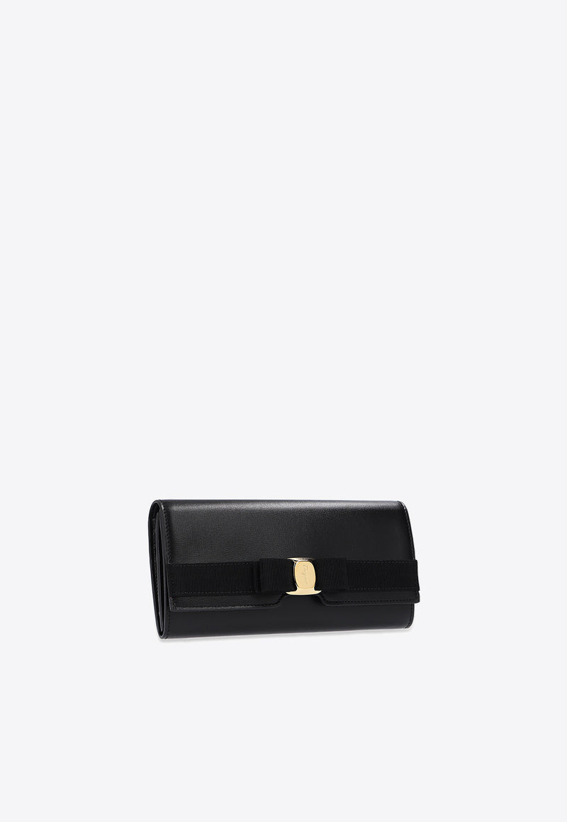 Salvatore Ferragamo Vara Bow Continental Wallet 22E008 079 734541-NERO Black