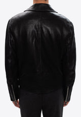 Alexander McQueen Leather Zip-Up Biker Jacket Black 626381 Q5LDS-1000