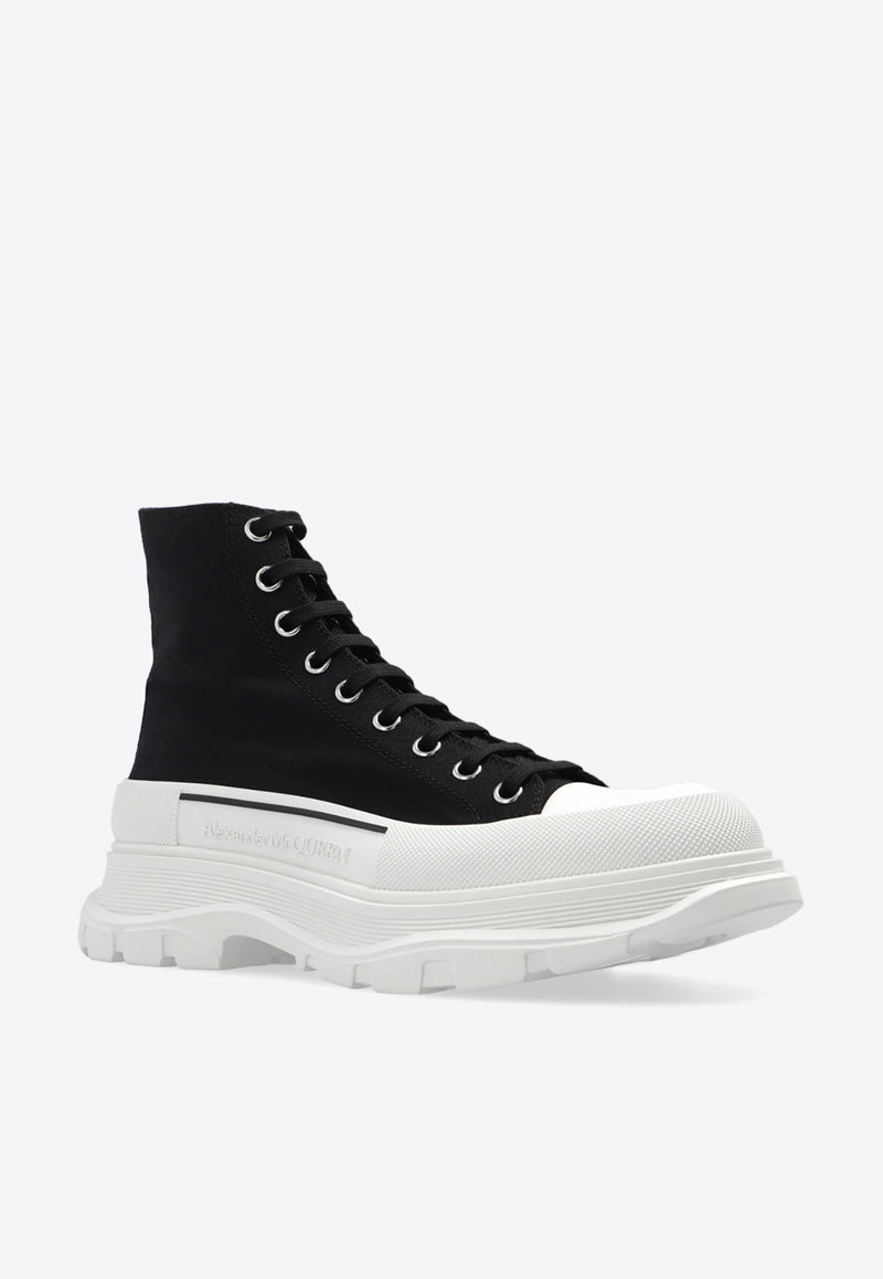 Alexander McQueen Slick Tread High-Top Chunky Sneakers Black 705659 W4MV2-1070