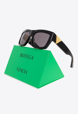 Bottega Veneta Angle Square Sunglasses Gray 712691 V2330-1049