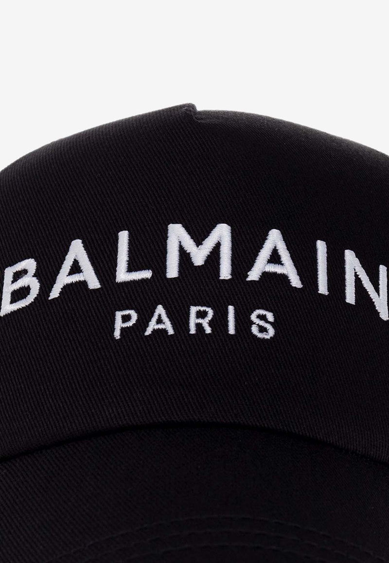 Balmain Logo-Embroidered Baseball Cap Black AH1XA015 CB24-EAB