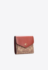 Coach Small Wyn Signature Monogram Wallet Tan C2329 0-B4NQ4