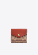 Coach Small Wyn Signature Monogram Wallet Tan C2329 0-B4NQ4