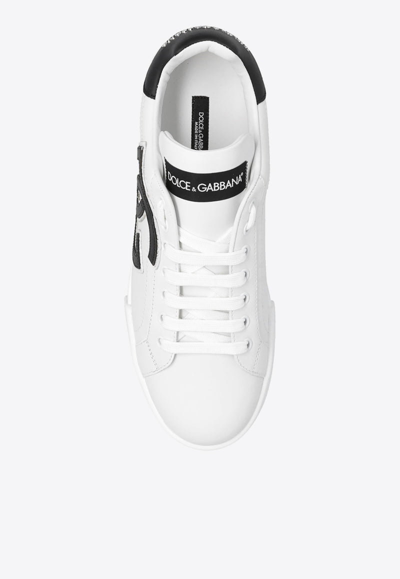 Dolce 
Gabbana Portofino Logo Patch Low-Top Sneakers CK1545 AC330-89697 White