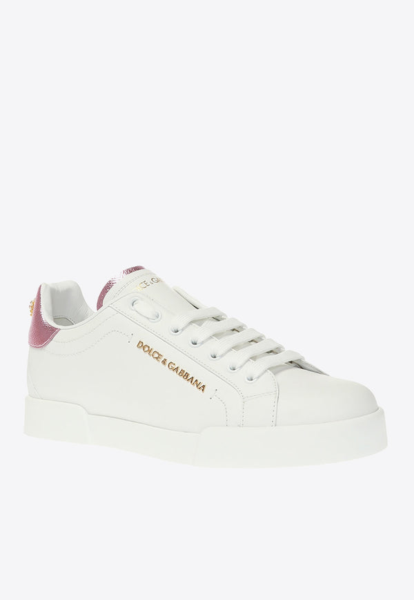 Dolce 
Gabbana Portofino Logo-Embellished Low-Top Sneakers CK1602 AN298-87587 White