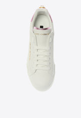 Dolce 
Gabbana Portofino Logo-Embellished Low-Top Sneakers CK1602 AN298-87587 White