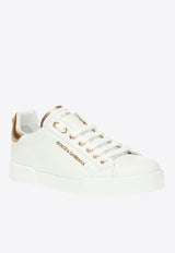 Dolce 
Gabbana Portofino Logo-Embellished Low-Top Sneakers CK1602 AN298-8B996 White