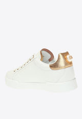 Dolce 
Gabbana Portofino Logo-Embellished Low-Top Sneakers CK1602 AN298-8B996 White