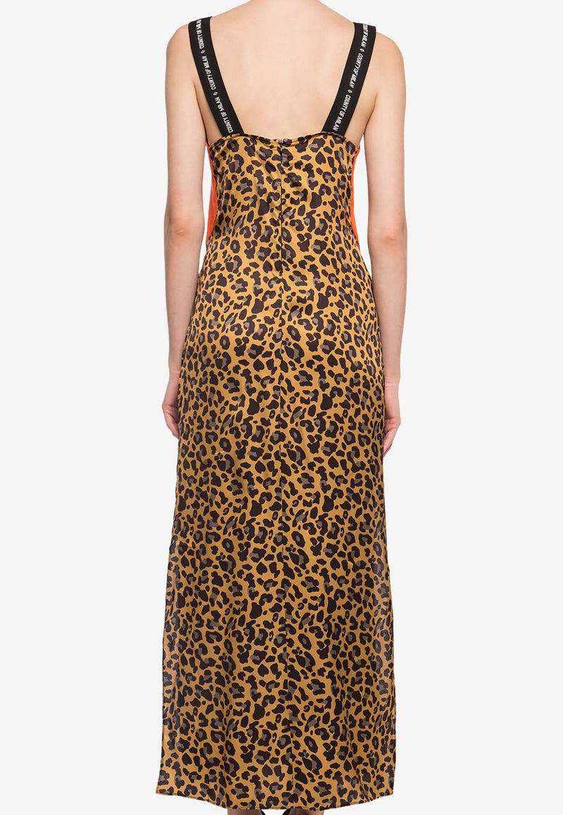 Marcelo Burlon County of Milan Leopard-Print Slip Midi Dress CWDB099E19 B811438801-MULTICOLOR WHITE