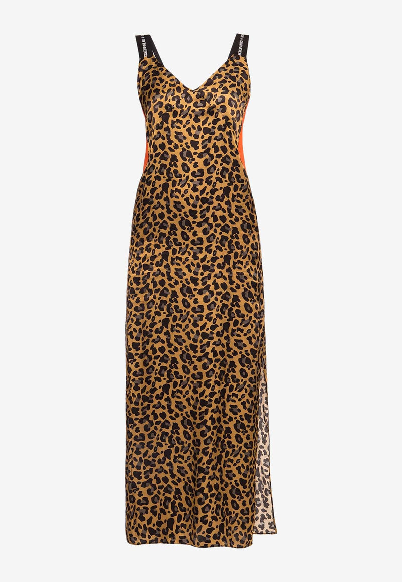 Marcelo Burlon County of Milan Leopard-Print Slip Midi Dress CWDB099E19 B811438801-MULTICOLOR WHITE