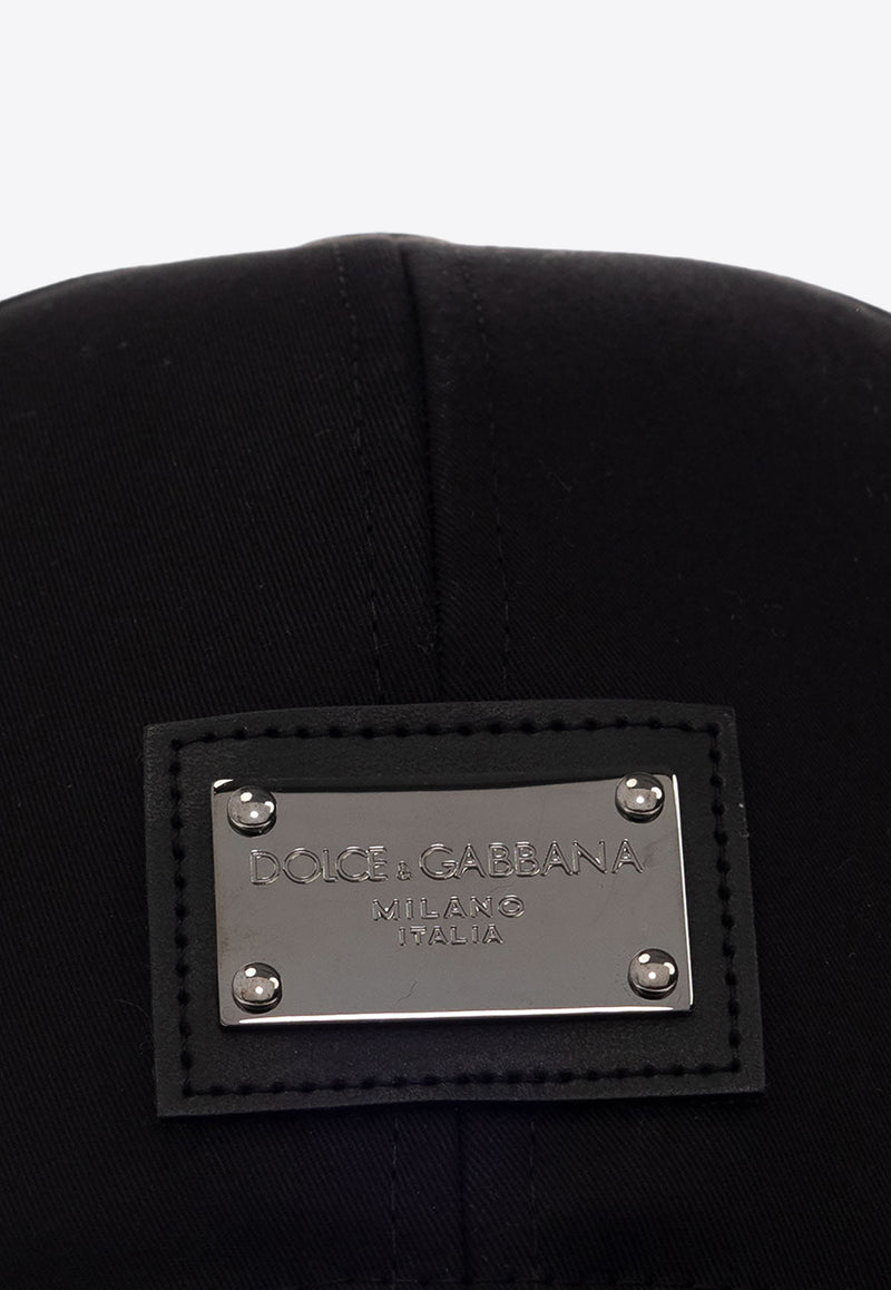 Dolce 
Gabbana Logo Tag Embellished Baseball Cap GH590A GF421-N0000 Black