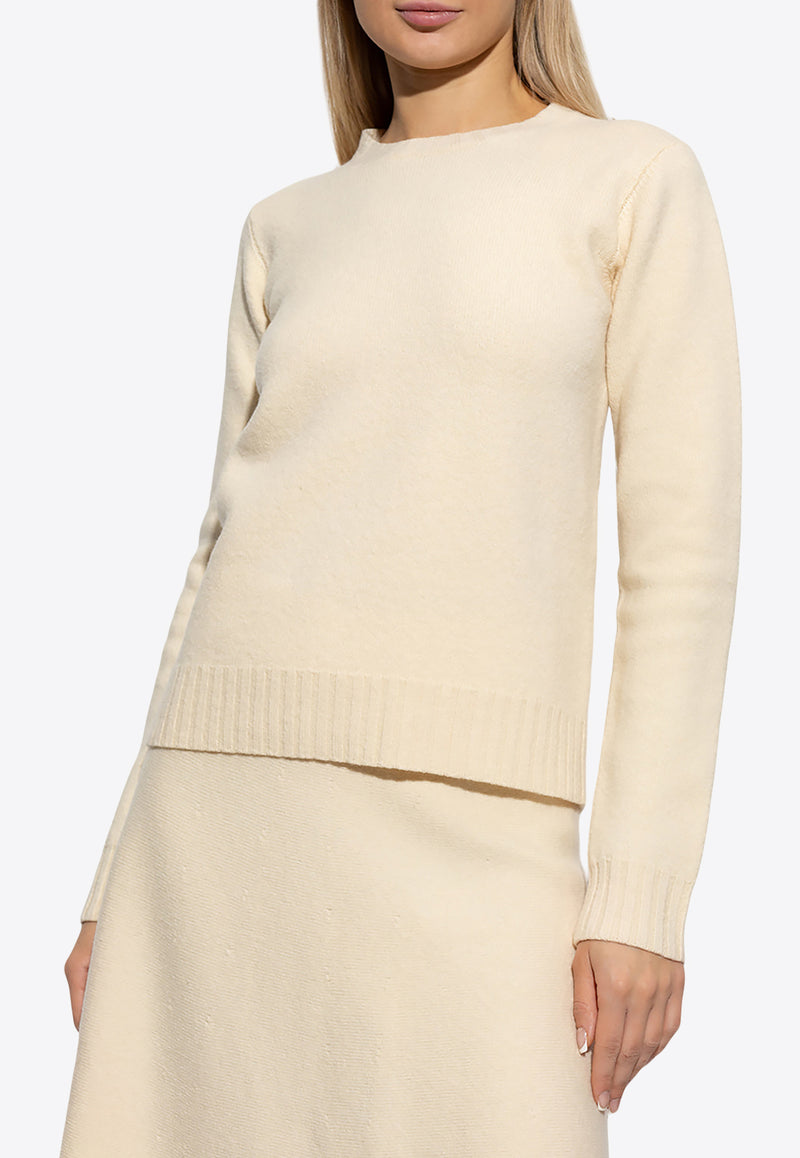 Jil Sander Crewneck Wool Sweater Cream J02GP0043 J14506-109