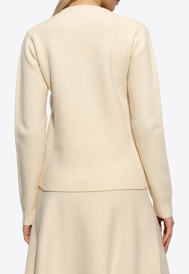 Jil Sander Crewneck Wool Sweater Cream J02GP0043 J14506-109