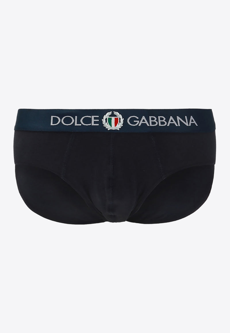 Dolce 
Gabbana Logo Embroidered Briefs M3C01J FUECG-B9680 Blue