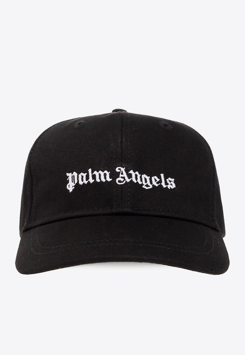 Palm Angels Kids Boys Logo Embroidered Baseball Cap Black PBLB002C99 FAB001-1001