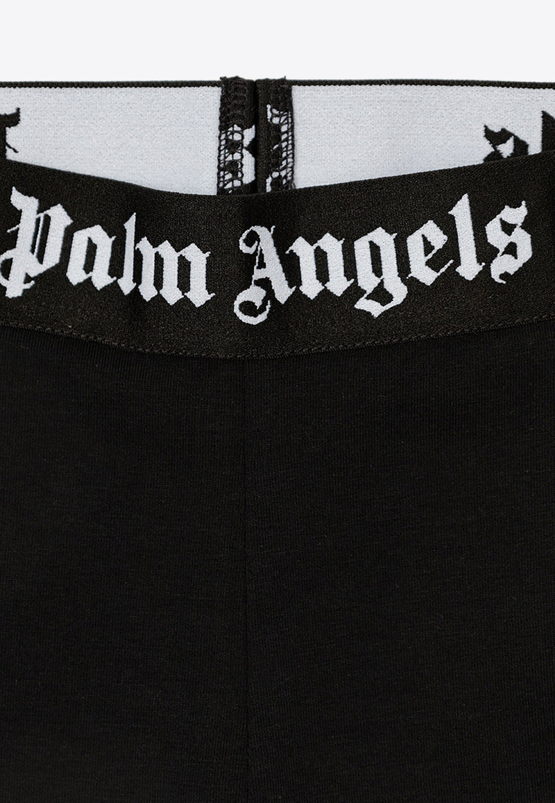 Palm Angels Kids Girls Logo Waistband Leggings Black PGCD004F22 JER001-1010