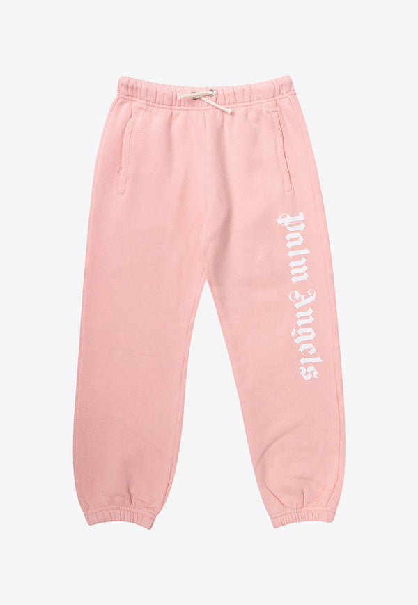 Palm Angels Kids Girls Logo Print Track Pants Pink PGCH001S22 FLE001-3001