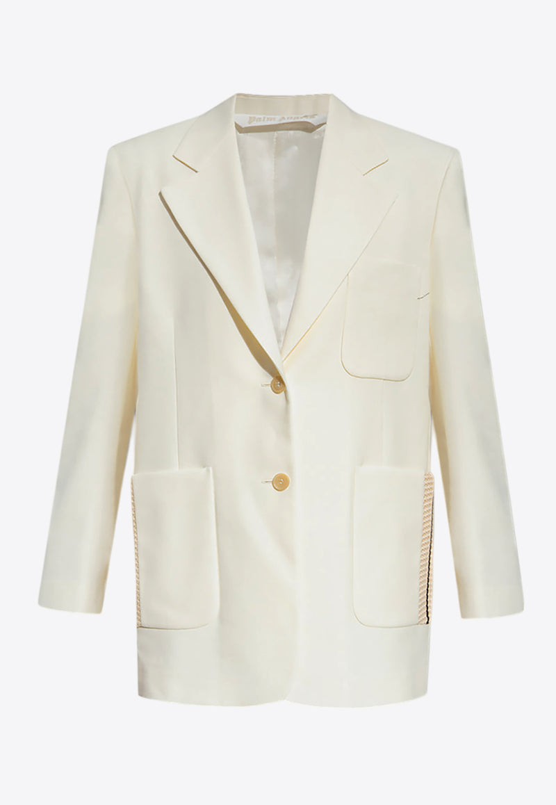 Palm Angels Single-Breasted Blazer Cream PWEN028S23 FAB002-0403