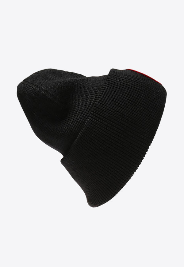 Canada Goose Logo Patch Wool Beanie Black 6936M 0-BLACK