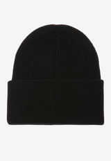 Canada Goose Logo Patch Wool Beanie Black 6936M 0-BLACK