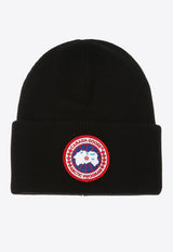 Canada Goose Logo Patch Wool Beanie Black 6936M 0-BLACK