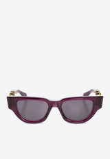 Valentino II VLogo Cat-Eye Sunglasses Gray VLS-103D-50 0-0