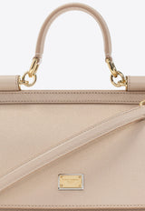 Dolce 
Gabbana Large Sicily Logo Tag Crossbody Bag BB6002 A1001-80414 Beige