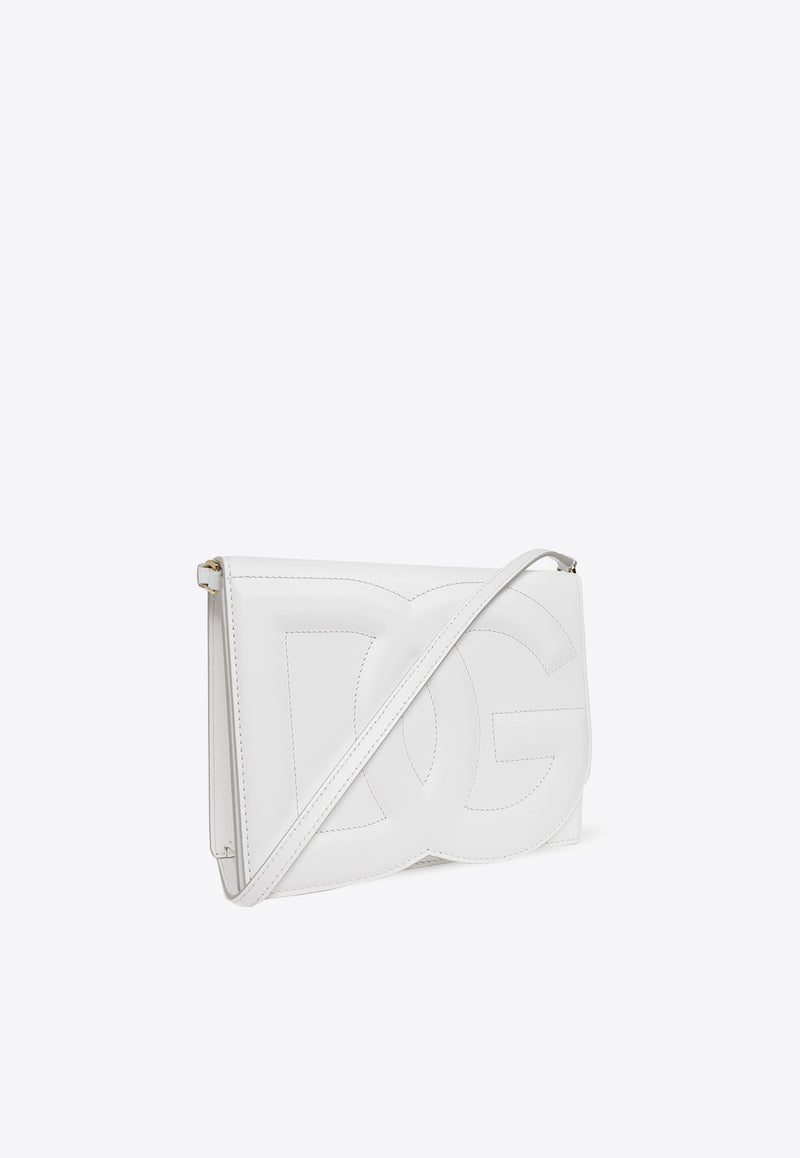 Dolce 
Gabbana 3D-Effect Logo Leather Crossbody Bag BB7287 AW576-80002 White