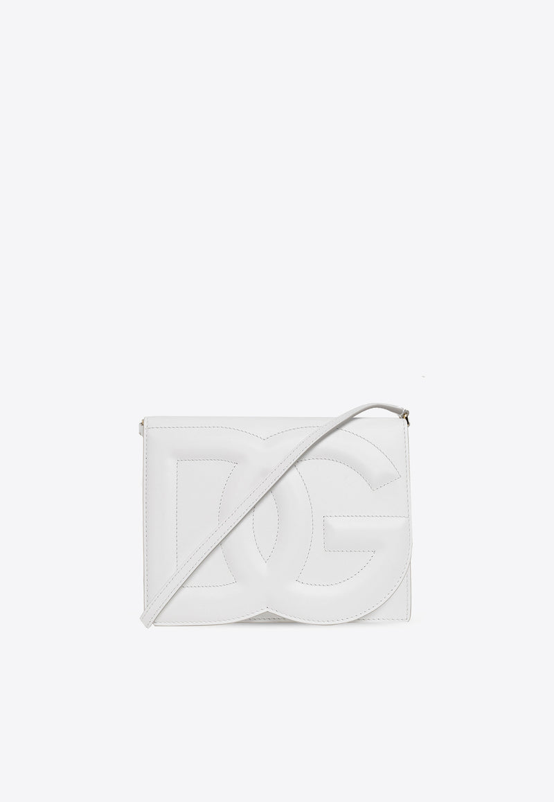 Dolce 
Gabbana 3D-Effect Logo Leather Crossbody Bag BB7287 AW576-80002 White