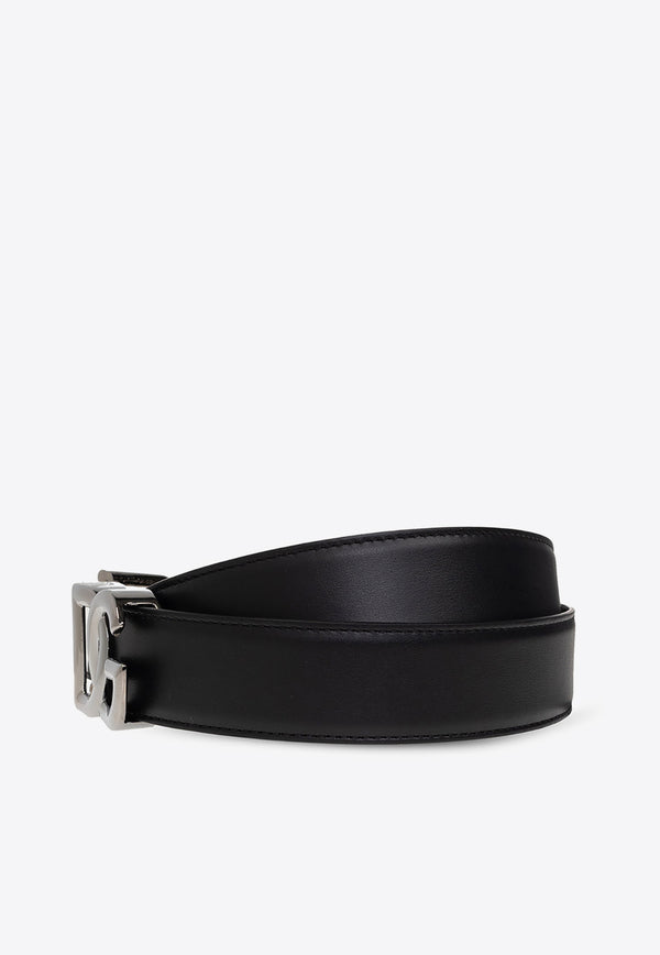 Dolce 
Gabbana Logo Monogram Leather Belt BC4776 AW576-80999 Black