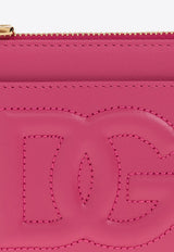 Dolce 
Gabbana Logo-Embossed Zipped Leather Cardholder BI1261 AG081-80441 Pink